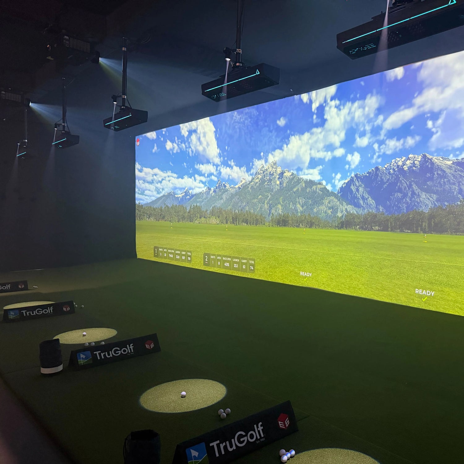 Commercial indoor golf range powered by TruGolf technology